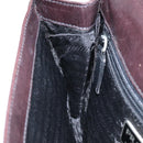 PRADA Chain Shoulder Bag Leather plastic Brown Silver Auth sw306-21