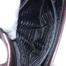 PRADA Chain Shoulder Bag Leather plastic Brown Silver Auth sw306-22