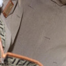 FENDI Zucchino Canvas Hand Bag Brown Gold Auth sw308-11