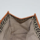 FENDI Zucchino Canvas Hand Bag Brown Gold Auth sw308-19