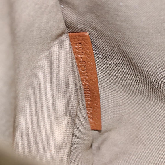 FENDI Zucchino Canvas Hand Bag Brown Gold Auth sw308