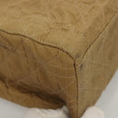 Christian Dior Lady Dior Hand Bag Nylon Plastic Beige Silver Auth sw312-16