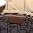 Christian Dior Lady Dior Hand Bag Nylon Plastic Beige Silver Auth sw312-10