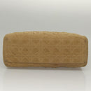 Christian Dior Lady Dior Hand Bag Nylon Plastic Beige Silver Auth sw312-5
