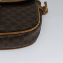 CELINE Macadam Canvas Shoulder Bag PVC Leather Brown Gold Auth sw330-14