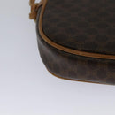 CELINE Macadam Canvas Shoulder Bag PVC Leather Brown Gold Auth sw330-15