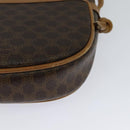 CELINE Macadam Canvas Shoulder Bag PVC Leather Brown Gold Auth sw330-16