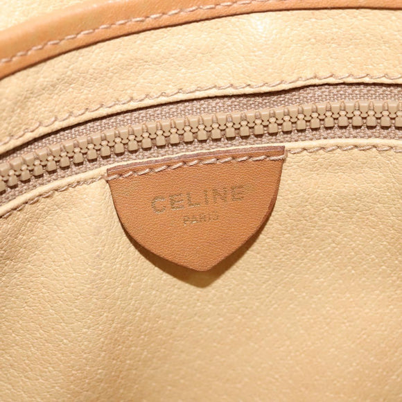 CELINE Macadam Canvas Shoulder Bag PVC Leather Brown Gold Auth sw330