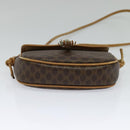 CELINE Macadam Canvas Shoulder Bag PVC Leather Brown Gold Auth sw330-5