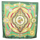 HERMES Carre 90 Scarf ""Parmi les fleurs je compte les heures"" Silk Auth sw335-1