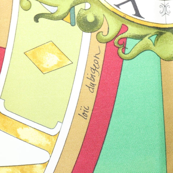 HERMES Carre 90 Scarf ""Parmi les fleurs je compte les heures"" Silk Auth sw335