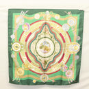 HERMES Carre 90 Scarf ""Parmi les fleurs je compte les heures"" Silk Auth sw335-11
