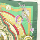 HERMES Carre 90 Scarf ""Parmi les fleurs je compte les heures"" Silk Auth sw335-4
