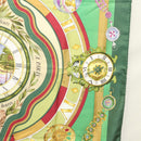 HERMES Carre 90 Scarf ""Parmi les fleurs je compte les heures"" Silk Auth sw335-7