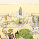 HERMES Carre 90 Scarf ""Au FIL de la SOIE"" Silk Beige Auth sw338-3