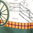 HERMES Carre 90 Scarf ""L’HIVER EN POSTE"" Silk Green Auth sw343-11