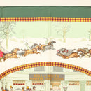 HERMES Carre 90 Scarf ""L’HIVER EN POSTE"" Silk Green Auth sw343-3