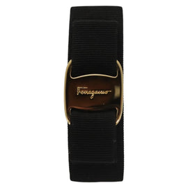 Salvatore Ferragamo Valletta Cotton 2Set Black Gold Auth sw374 - 0