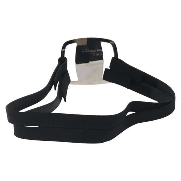 Salvatore Ferragamo Vala Belt Canvas 28.7"" Black Auth sw378