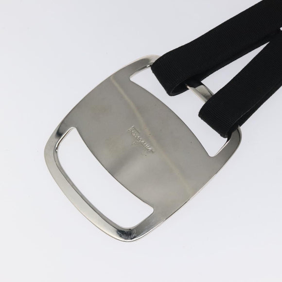 Salvatore Ferragamo Vala Belt Canvas 28.7"" Black Auth sw378