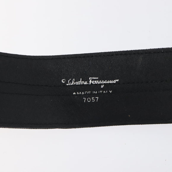 Salvatore Ferragamo Vala Belt Canvas 28.7"" Black Auth sw378