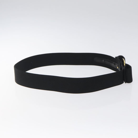 Salvatore Ferragamo Vala Belt Canvas 37.4"" Black Auth sw379