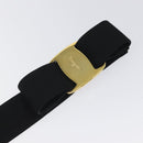 Salvatore Ferragamo Vala Belt Canvas 37.4"" Black Auth sw379-7