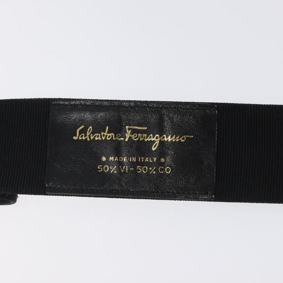 Salvatore Ferragamo Vala Belt Canvas 37.4"" Black Auth sw379