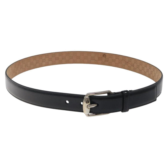 GUCCI Belt Leather Outlet 39.4"" Black 201766 Auth sw382