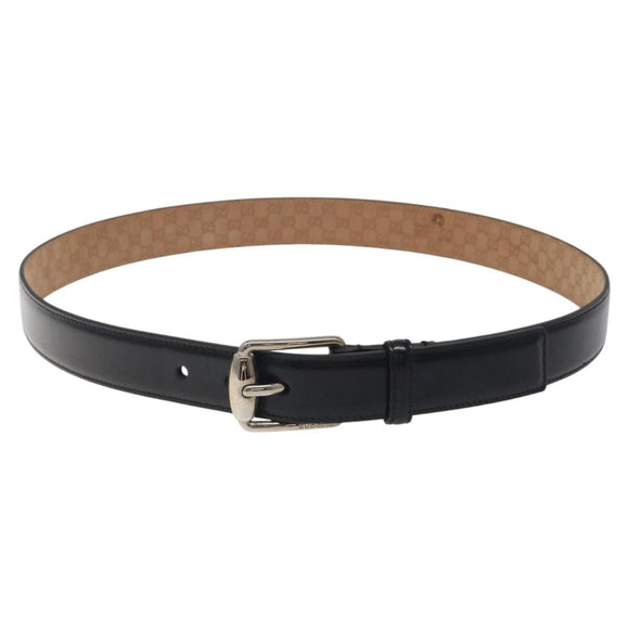 GUCCI Belt Leather Outlet 39.4"" Black 201766 Auth sw382