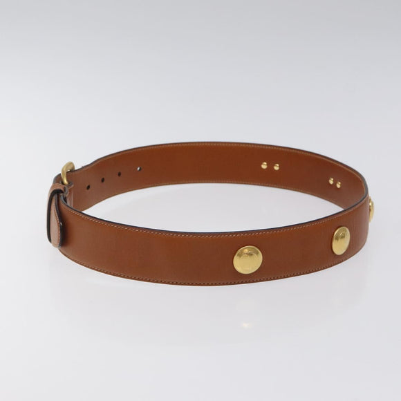 GUCCI Belt Leather 31.5"" Brown Auth sw383