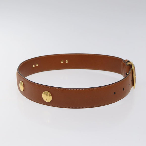 GUCCI Belt Leather 31.5"" Brown Auth sw383