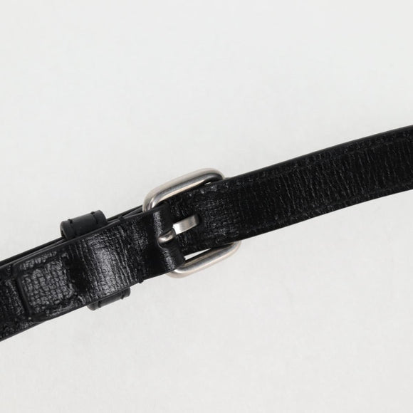 GUCCI GG Supreme Phone Holder Shoulder Bag PVC Black Silver 724357 Auth sw385AM