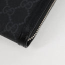 GUCCI GG Supreme Phone Holder Shoulder Bag PVC Black Silver 724357 Auth sw385M-18