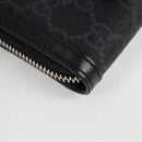GUCCI GG Supreme Phone Holder Shoulder Bag PVC Black Silver 724357 Auth sw385M-19