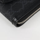 GUCCI GG Supreme Phone Holder Shoulder Bag PVC Black Silver 724357 Auth sw385AM-20