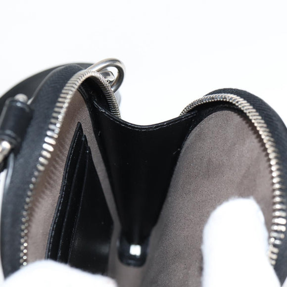 GUCCI GG Supreme Phone Holder Shoulder Bag PVC Black Silver 724357 Auth sw385AM