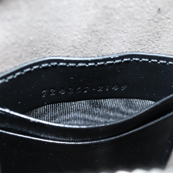 GUCCI GG Supreme Phone Holder Shoulder Bag PVC Black Silver 724357 Auth sw385AM