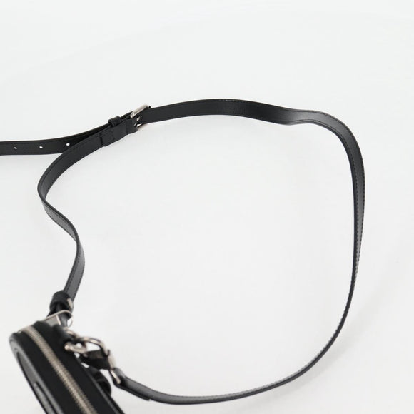 GUCCI GG Supreme Phone Holder Shoulder Bag PVC Black Silver 724357 Auth sw385M