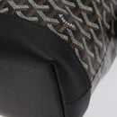 GOYARD Herringbone Zizalban Document Case PVC Leather Black Silver Auth sw388SM-10