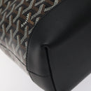 GOYARD Herringbone Zizalban Document Case PVC Leather Black Silver Auth sw388SM-11