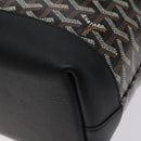 GOYARD Herringbone Zizalban Document Case PVC Leather Black Silver Auth sw388SM-12