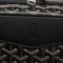 GOYARD Herringbone Zizalban Document Case PVC Leather Black Silver Auth sw388SM-14