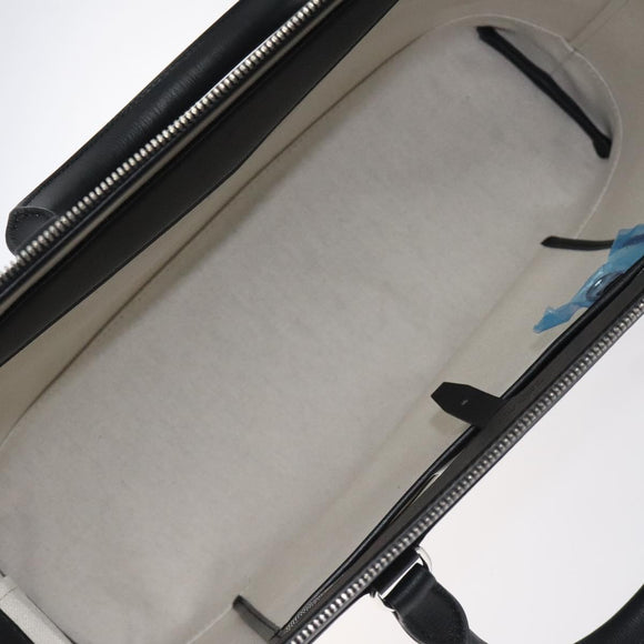 GOYARD Herringbone Zizalban Document Case PVC Leather Black Silver Auth sw388SM