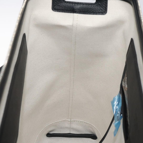 GOYARD Herringbone Zizalban Document Case PVC Leather Black Silver Auth sw388SM