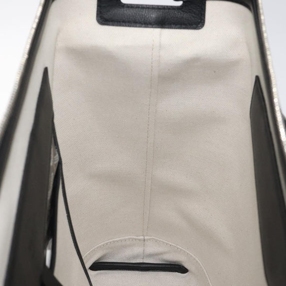 GOYARD Herringbone Zizalban Document Case PVC Leather Black Silver Auth sw388SM