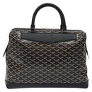 GOYARD Herringbone Zizalban Document Case PVC Leather Black Silver Auth sw388SM-2