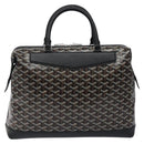GOYARD Herringbone Zizalban Document Case PVC Leather Black Silver Auth sw388SM-3