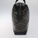 GOYARD Herringbone Zizalban Document Case PVC Leather Black Silver Auth sw388SM-4
