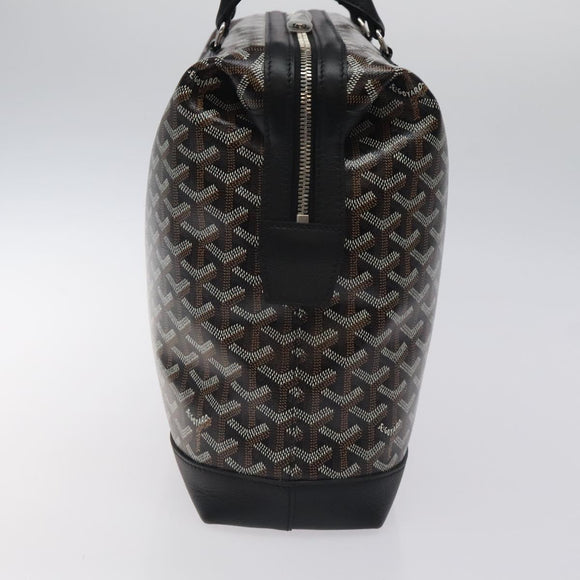 GOYARD Herringbone Zizalban Document Case PVC Leather Black Silver Auth sw388SM